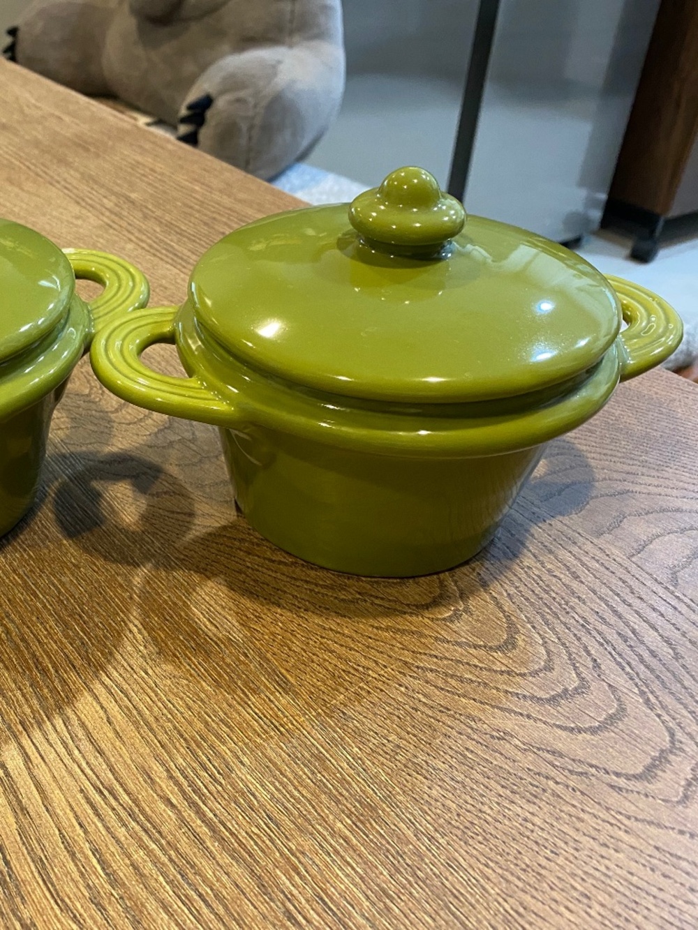 IL Nodo Ceramiche Avocado Green Mini Casserole w Lid Made in Italy